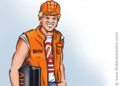 Illustrated company employee Alphons made in Adobe Illustrator