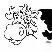 Cartoony cow for promotion material