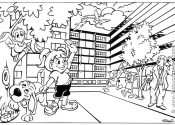Coloring page for a housing cooperative