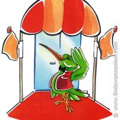 Promotional illustrations for a hotel