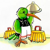 Promotional illustrations for a hotel